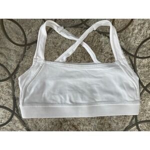 Lululemon Athletica White Cross Back Sports Bra Size 8 Yoga Workout‎ Activewear